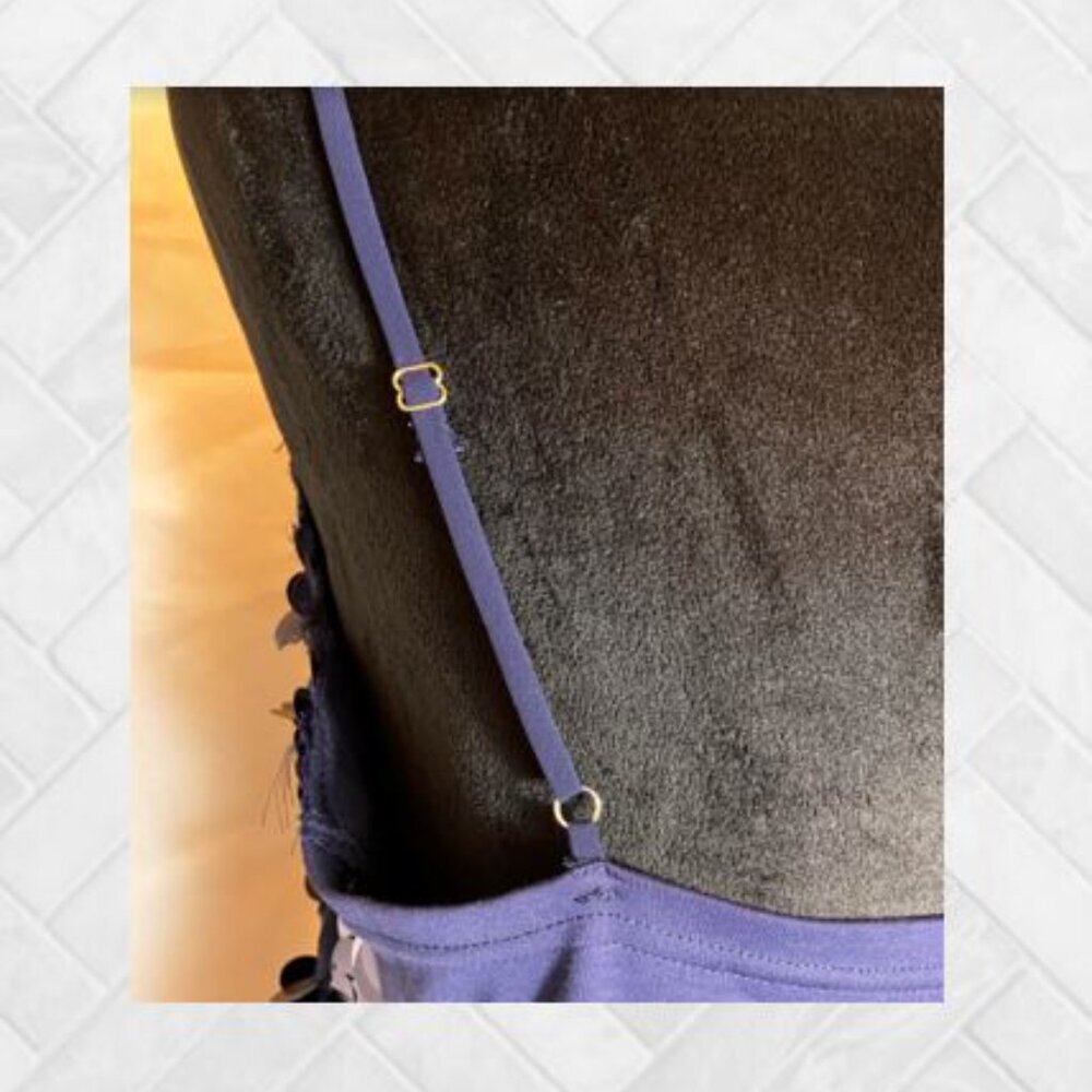 Sexy Sequin Slip Dress in Navy with Scallop Motif  EUC  Size Large - Picture 8 of 13